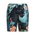 thumbnail image 3 of Picia Black Panther Floral Illustration Pajama Shorts for Men, Men's Pajama Bottoms, Sleepwear,Short Pajama Pants-Large, 3 of 9