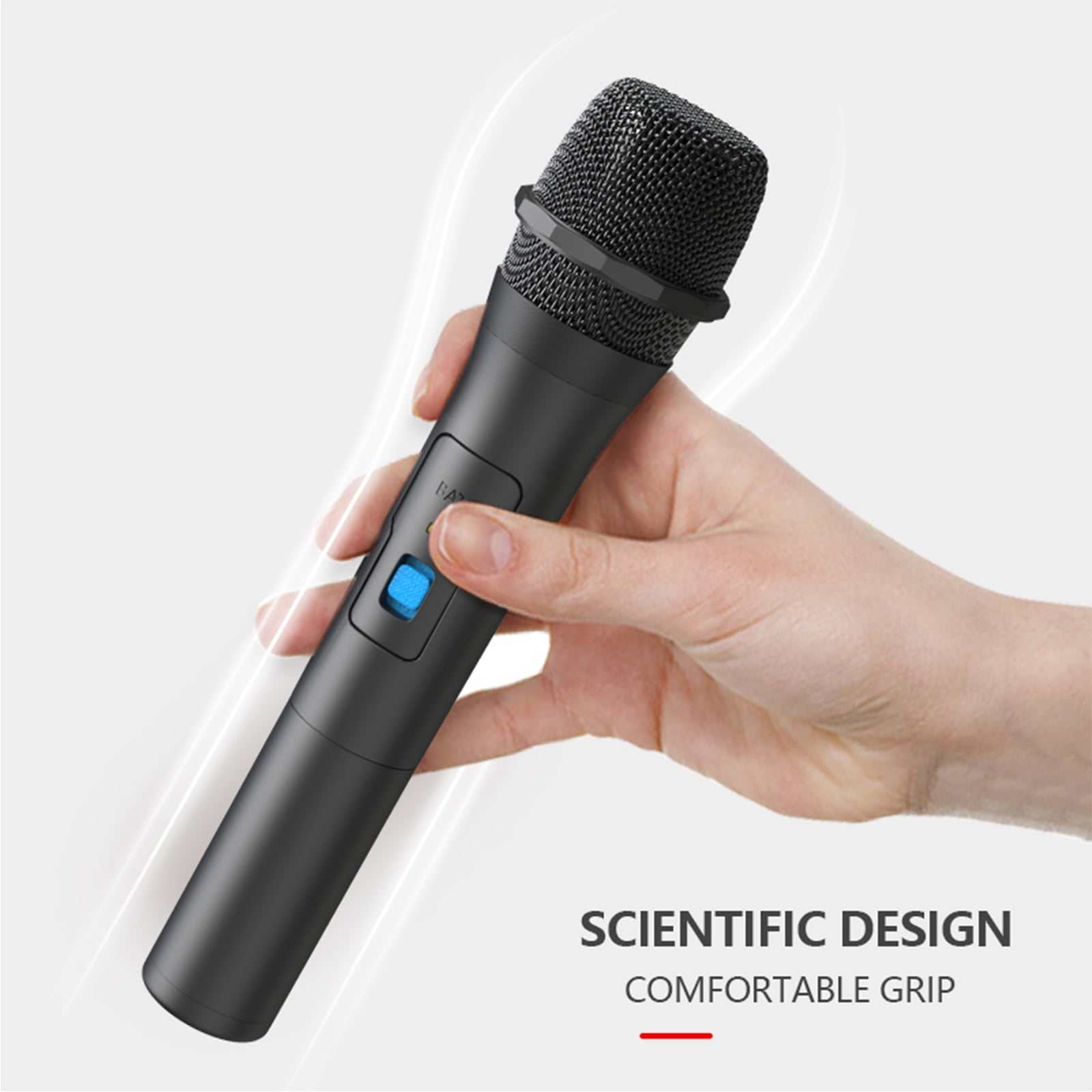 VHF Wireless Microphone, 2/1Pcs Universal Handheld Wireless Microphone, Portable Dynamic Mic with 3.5mm to 6.35mm Receiver for Karaoke/Business Meeting, Sing, Speech