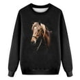 thumbnail image 4 of Women Oversize Sweatshirts 2026 Horse Graphic Print Long Sleeve Crew Neck Casual Y2K Pullover Tops Black, 4 of 4