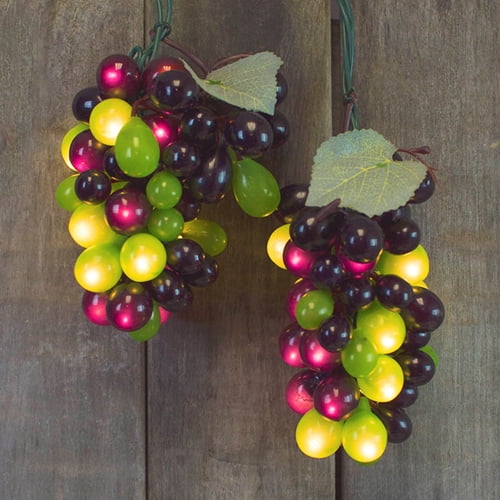 Outdoor String Lights Grape Vine String Lights Indoor/Outdoor 6 Ft 5 Clusters Red/Green