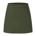 thumbnail image 4 of Jupe-pantalon à Fermeture Éclair devant à Fente Latérale Double pour Femmes, Mode, Doublée, Short Vert P, 4 of 9