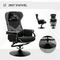 thumbnail image 6 of HOMCOM Recliner Chair with Ottoman, Velvet Upholstered Video Gaming Chair, Racing Styled Swivel Recliner with Footrest, Headrest, gray and Black, 6 of 9
