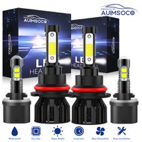 For Dodge Dakota 1997-2000, LED Headlight Bulbs Kit, 9007 Integrated High Low Beam 880 Fog Light, 6000K Cool White 8000LM Super Bright, Error Free, Easy Install, Plug-N-Play Halogen Replacement