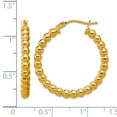 thumbnail image 2 of 10k Solid Yellow Gold Polished Beaded Round Hoop Earrings 25x26.4mm Wide 3mm Thick Hoop Earring for Women, 2 of 2