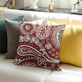 thumbnail image 3 of BANET  Throw Pillow Covers Paisley Design Red Classic Pattern Short Plush Pillowcase Home Decor Cushion Case for Couch Sofa Bed , Super Soft &amp; Comfortable 22x22in, 3 of 5