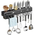 thumbnail image 1 of Soporte para Cuchillos y Utensilios, Porta Cuchillos, Soporte para Cuchillos Pared Cocina, con 8 Ganchos, Puede Acomodar Cuchillos, Paños, Cucharas, Espátulas, Abrebotellas, 1 of 4