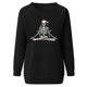 thumbnail image 5 of Pntutb Mujer Halloween Navidad Calavera Estampado Cuello Redondo Suelto Jersey Estampado Sudadera top Pntutb Pntutb-4720, 5 of 6