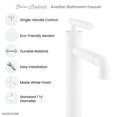 thumbnail image 6 of Avallon Single Hole, Single-Handle Sleek, High Arc Bathroom Faucet in Matte White, 6 of 11