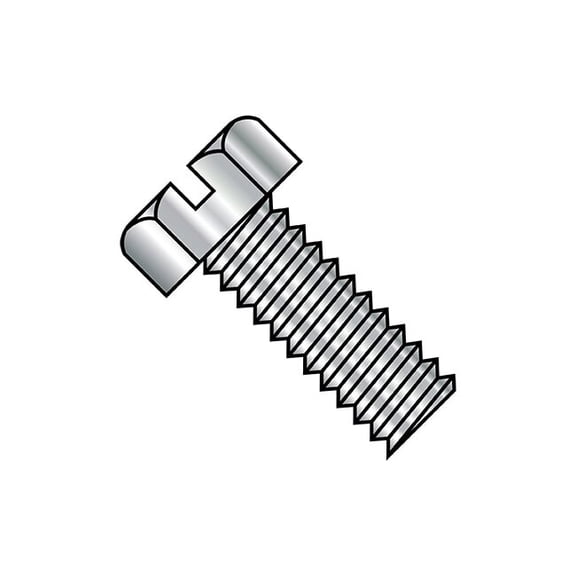 1/4"-20 x 3/4 in Slotted Hex Machine Screw, Plain Steel, 1000 PK