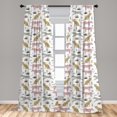 thumbnail image 5 of Ambesonne Animal Print Curtains, Leopards, Pair of 28"x63", White Multicolor, 5 of 5