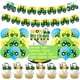 thumbnail image 4 of Decoración de fiesta de cumpleaños para niños, Tractor de granja verde, vehículo excavadora, placa desechable, Pancarta, globos, suministros para Baby Shower, 4 of 5