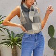 thumbnail image 5 of Abstract Striped Geometric Design Blouses Women Bow Tops Elegant Sleeveless Office Work Shirt Casual Holiday Women's Tops, 5 of 6