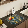 thumbnail image 5 of Yayeee Dish Drying Mat for Kitchen Counter 16" x 18" Microfiber Super Absorbent Coffee Decorative Pad, Green Celestial Serpent, 5 of 9
