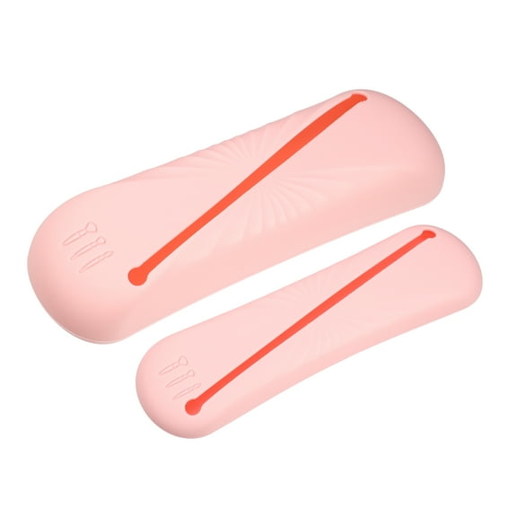 Vocoste 2 Pcs Travel Makeup Bag Makeup Brush Holder Portable Makeup Organizer Bag Waterproof Silicone Pink