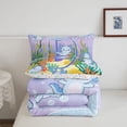 thumbnail image 5 of Manfei Lovely Axolotl Queen Comforter Set,Alphabet D Print Comforter Sets Queen For Girls,Blue Multicolor,Colorful Stars Reversible,3pcs,1 Comforter and 2 Pillowcases, 5 of 8