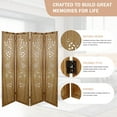 thumbnail image 3 of Hofitlead 4 Panel Room Divider 5.6FT Tall Wood Room Dividers and Folding Privacy Screens Room Screen Divider Freestanding Partition Room Divider Wooden Wall Dividers for Bedroom Office, Natural, 3 of 7