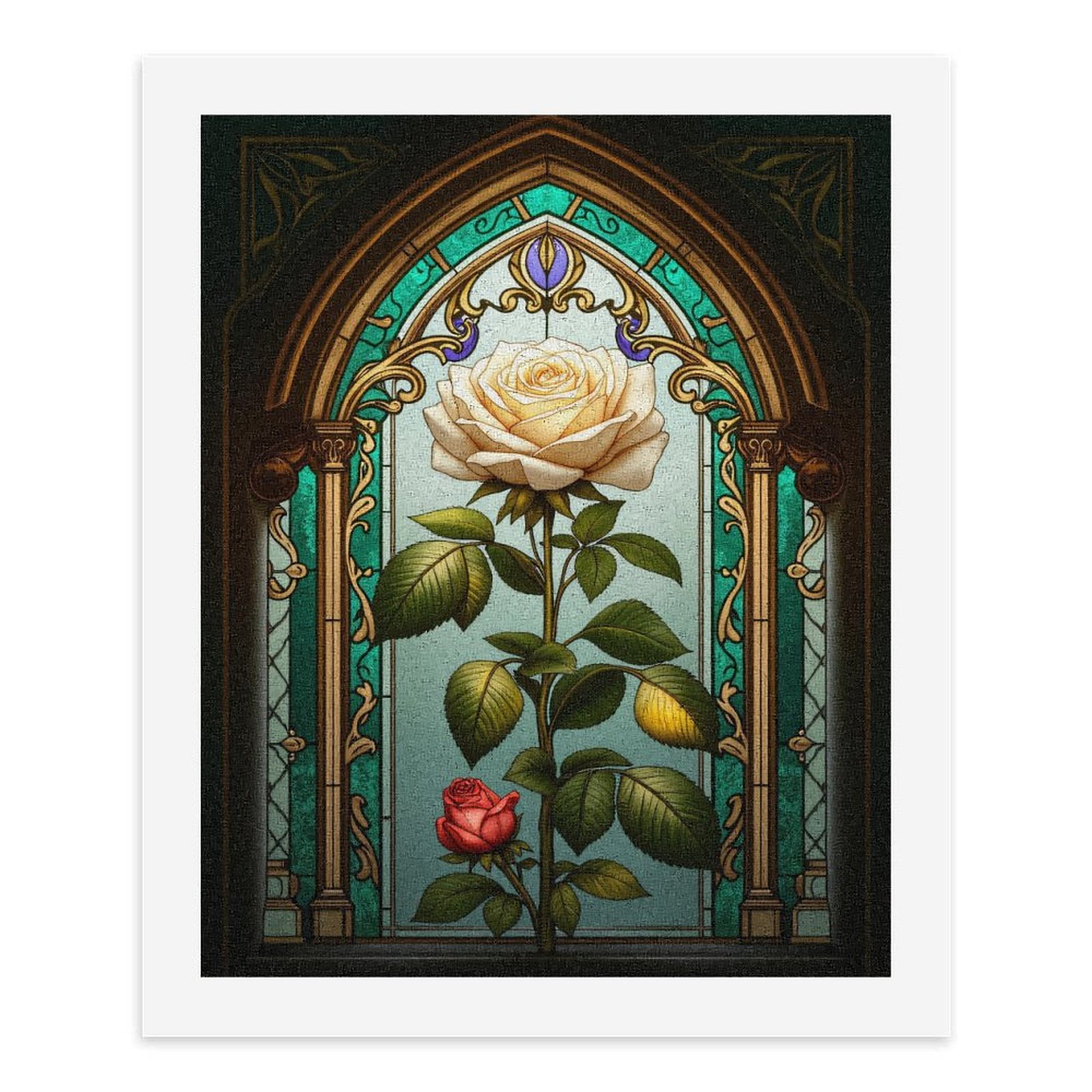 Paint By Numbers Kit for Adults Beginner - DIY Stained Glass Floral Art Deco Canvas Painting Kits for Adults, Frameless Paint By Number for Adults for Home Wall Decor 16x20 Inch