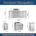 thumbnail image 4 of Daheat 46-Inch 4-Burner 72000 BTU Stainless Steel Gas Outdoor Kitchen Bar Barbecue Island Grill +Side Rotisserie + Granite Countertops + Storage Cabinets & Drawers + Stainless Steel Sink/Faucet, 4 of 11