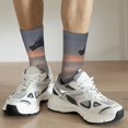 thumbnail image 6 of Gukieu Black Dragon Cliff Dawn Print Contrast Color Mid-calf Socks, Sweat-wicking Athletic Socks, Unisex Clothing Accessories, 6 of 6