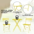thumbnail image 3 of 3-Piece Folding Bistro Set, All-Metal Patio Table and Chairs for Outdoor, Balcony & Backyard, 3 of 7