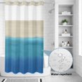 thumbnail image 2 of No Hook Shower Curtain, Blue Teal Beige Ombre Shower Curtains for Bathroom with See Through Top Window, Modern Abstract Art Abstract Waterproof & Washable Bath Curtain Stand Up Stall 36"x72", 2 of 9