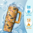 thumbnail image 4 of 30oz Halloween Tumbler with Straw and Lid Black Cat Skeleton Travel Coffee Tumbler Cup with Handle for Halloween Birthday Gifts, 4 of 5