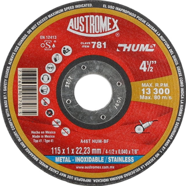 disco de corte para metal y acero inoxidable 4 1/2 pulgadas
