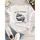 thumbnail image 1 of 1pc Women'S Casual Crew Neck T-Shirt, Geometric-Patterned "Get in Scavenger We're Going Thrifting" Print, Polyester Knit Fabric, Regular Length, All-Season Comfort, 1 of 7