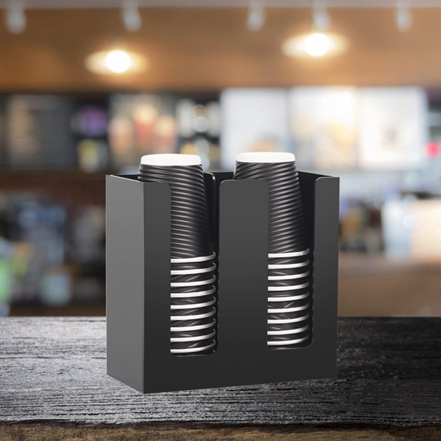 Soporte para de café desechando dispensador de papel ahorro accesorios de restaurantes mesa de soporte simple tazón de café almacenamiento 2 ceño