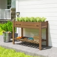 thumbnail image 2 of Outsunny 45"x22"x33" Elevated Planter Box with Storage Shelf, Carbonized, 2 of 10