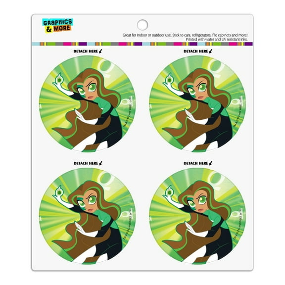 DC Super Hero Girls Green Lantern Refrigerator Fridge Locker Vinyl Circle Magnet Set