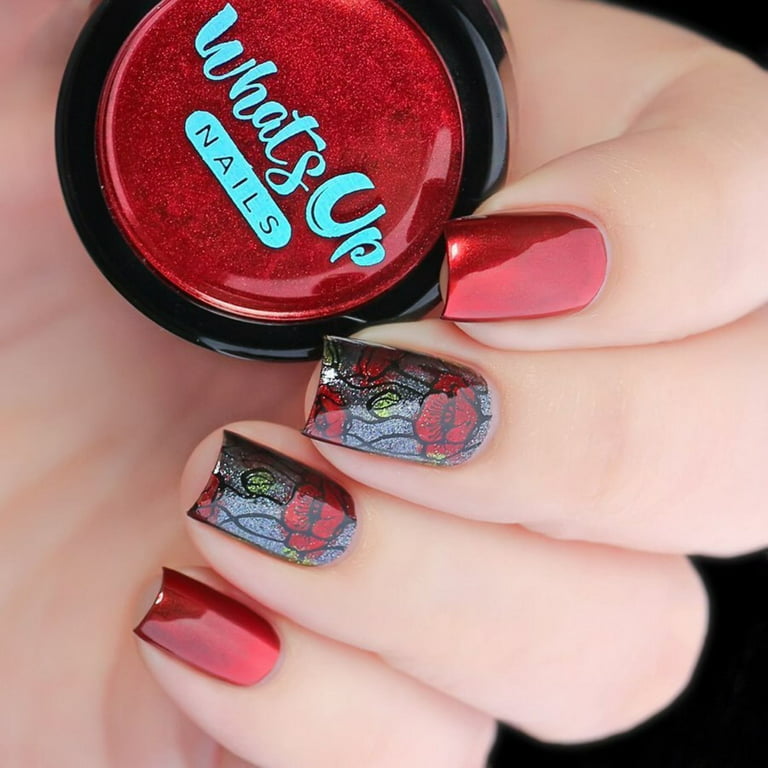 Whats Up Nails - Fire Red Chrome Powder for Mirror Nails