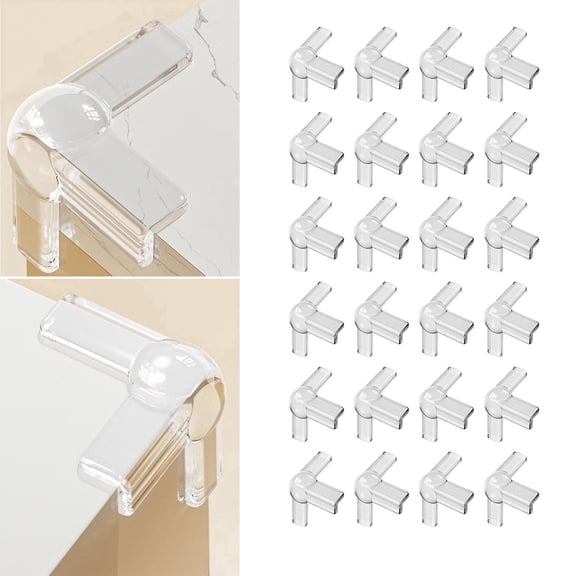 Silicone Corner Protectors 24 Pack T-Shape, Furniture Corner Guards with Strong Adhesive, Safety Bumpers for Baby Proofing Table Edges & Sharp Corners
