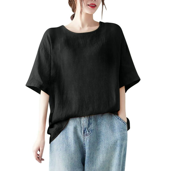 Lumivie Summer Tops For Women Plus Size 3X Tshirts Shirts For Women Cotton Red Women Blouses Dressy Casual Pink T Shirts For Women V Neck Pack