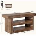 thumbnail image 2 of Finmind 55-Inch Kitchen Island with Large Countertop, Wooden Coffee Bar Table for Kitchen, Dining Room, Living Room, Brown, 2 of 6