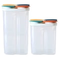 thumbnail image 5 of Food Storage Container with Lids,Airtight Kitchen 4 Compartments Cereal Dispenser with Individual Lids,Leak-Proof BPA Free Kitchen Organizer for Household Food Sorting,9.84x4.33 Inch, 5 of 7