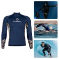 thumbnail image 1 of Traje Baño Cuerpo Guardia Erupción Larga Lycra Diving Wetsuit (Dark L Men) Azul, 1 of 9