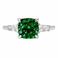 thumbnail image 7 of Three-Stone Engagement Ring for Women - 3ct Simulated Emerald in 14K White Gold Promise Ring, 7 of 7