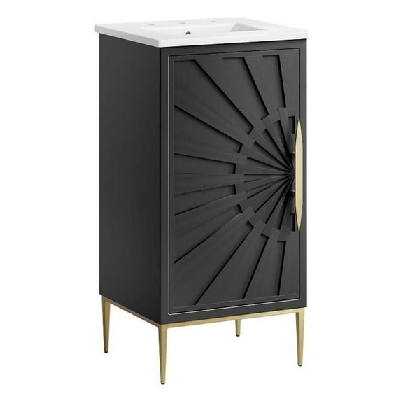 Modway Awaken 18" Bathroom Vanity in White Black