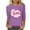 Womens Valentines Shirt-Q250 Purple, variant on Mifsaly Valentines Day Shirts Women Bright Letter Print 3/4 Sleeve Tshirt Crewneck Loose Tunic Blouse Girlfriend Gifts Tops Pullover Work Going Out Funny Festival Daily Fashion Outfits S