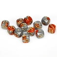 thumbnail image 2 of Chessex Gemini Signature Series Dice 16mm d6 Set (12) Orange Steel w/ Gold (CHX26661) by Chessex Dice, 2 of 3