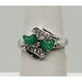 thumbnail image 2 of Size 6, Green Fire Opal Double Heart Ring, 2 of 6