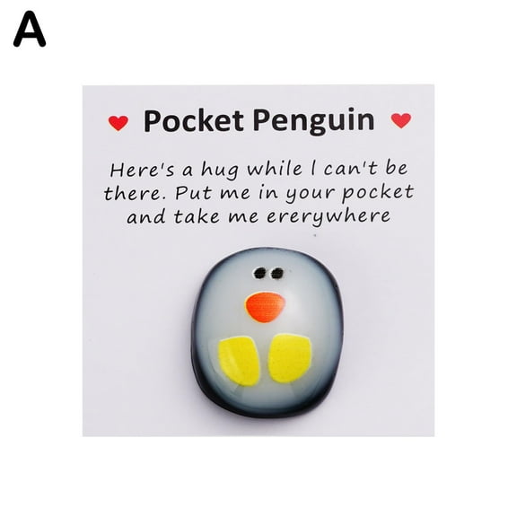 A Little Pocket Penguin Hug,Mini Cute Pocket Penguin Hug Animal Decoration,Social Present Keepsake Ornament Cartoon Collection Toys for Penguin Lovers,Valentines Penguin Gift,Miniature Penguin