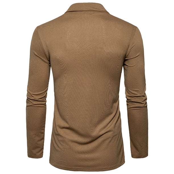 Hombres Sin bolsillos Cárdigan sólido Turndown Chal casual Chaqueta suelta Slim Fit Pompotops oipoqjl21563
