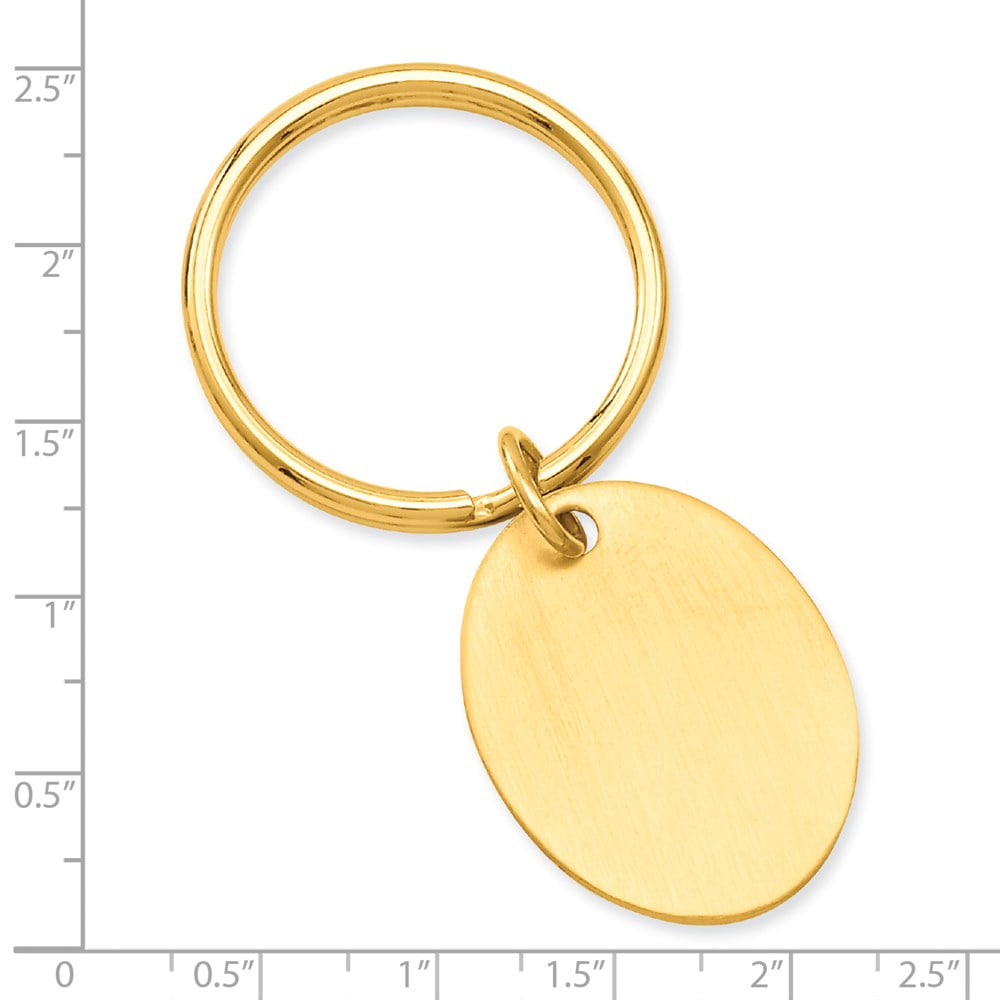 Gold-plated Kelly Waters Satin Oval Key Ring QGP3777
