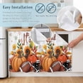 thumbnail image 5 of Pumpkin Football Fall Cabinet Curtain 35"Wx35"L,Dustproof Under Sink Skirt W/ Self Adhesive Tape,Thanksgiving Sunflower Maple Leaf Cabinet Curtain Cover for Kitchen Sink,Bathroom Vanity,Laundry Room, 5 of 9