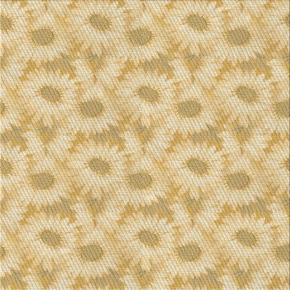 Ahgly Company Machine Washable Indoor Square Transitional Brown Gold Area Rugs, 5' Square