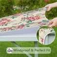 thumbnail image 6 of Square Tablecloth with Elastic Edges 36 * 36 Inch Pioneer Waterproof Chinoiserie Beautiful Flowers Art Table Cover Washable Indoor and Outdoor for Party Kitchen Dinner Banquet Patio Picnic, 6 of 6