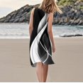 thumbnail image 3 of WILLBEST Vestido Casual De Lino Para Mujer, Vestido Playero Informal Hasta La Rodilla, Sin Mangas, Estampado De Verano, Con Bolsillos, 3 of 3