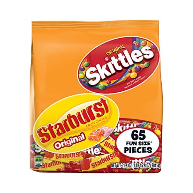 skittles & starburst halloween candy fun size variety mix 31.9ounce